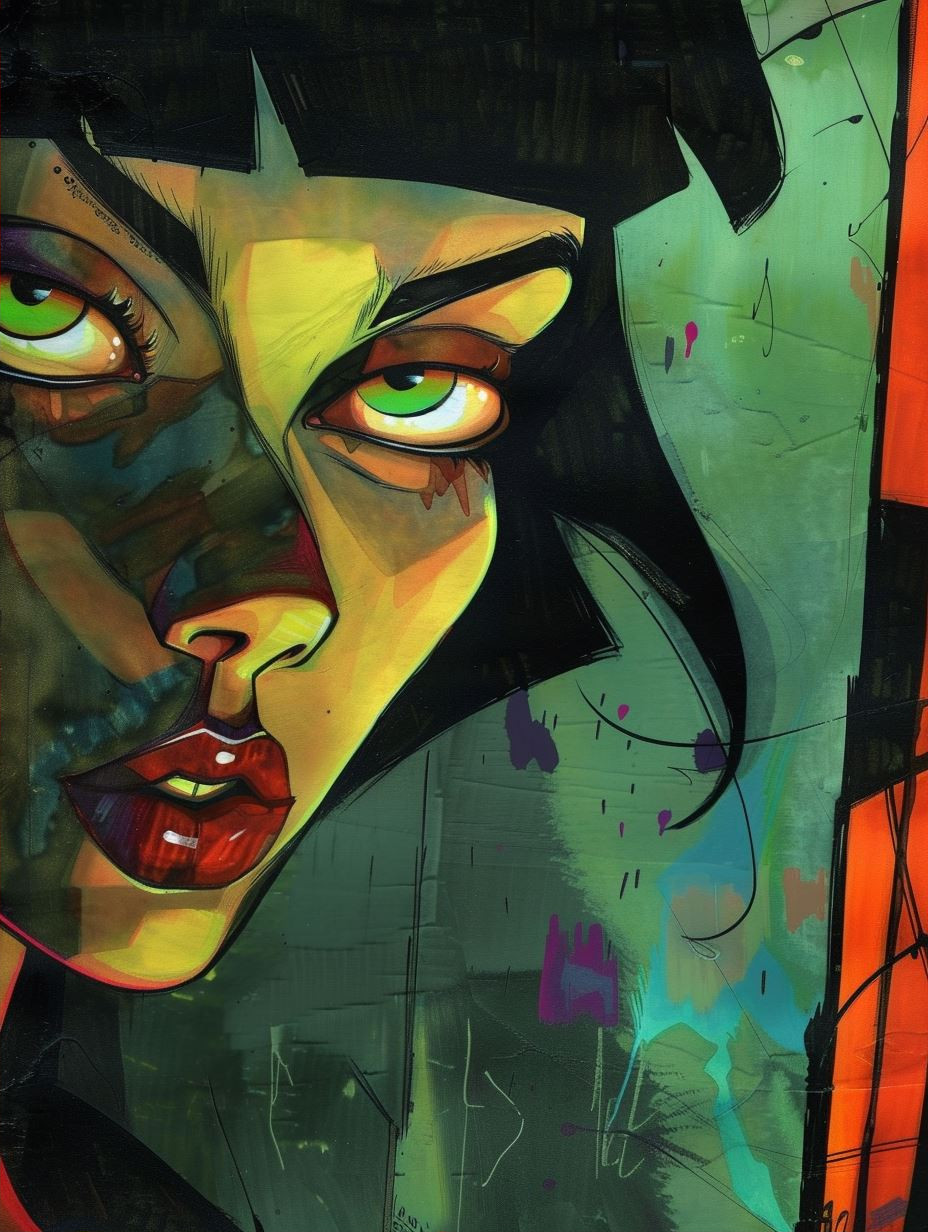 Neon Cyberpunk Portrait Art - Image 2