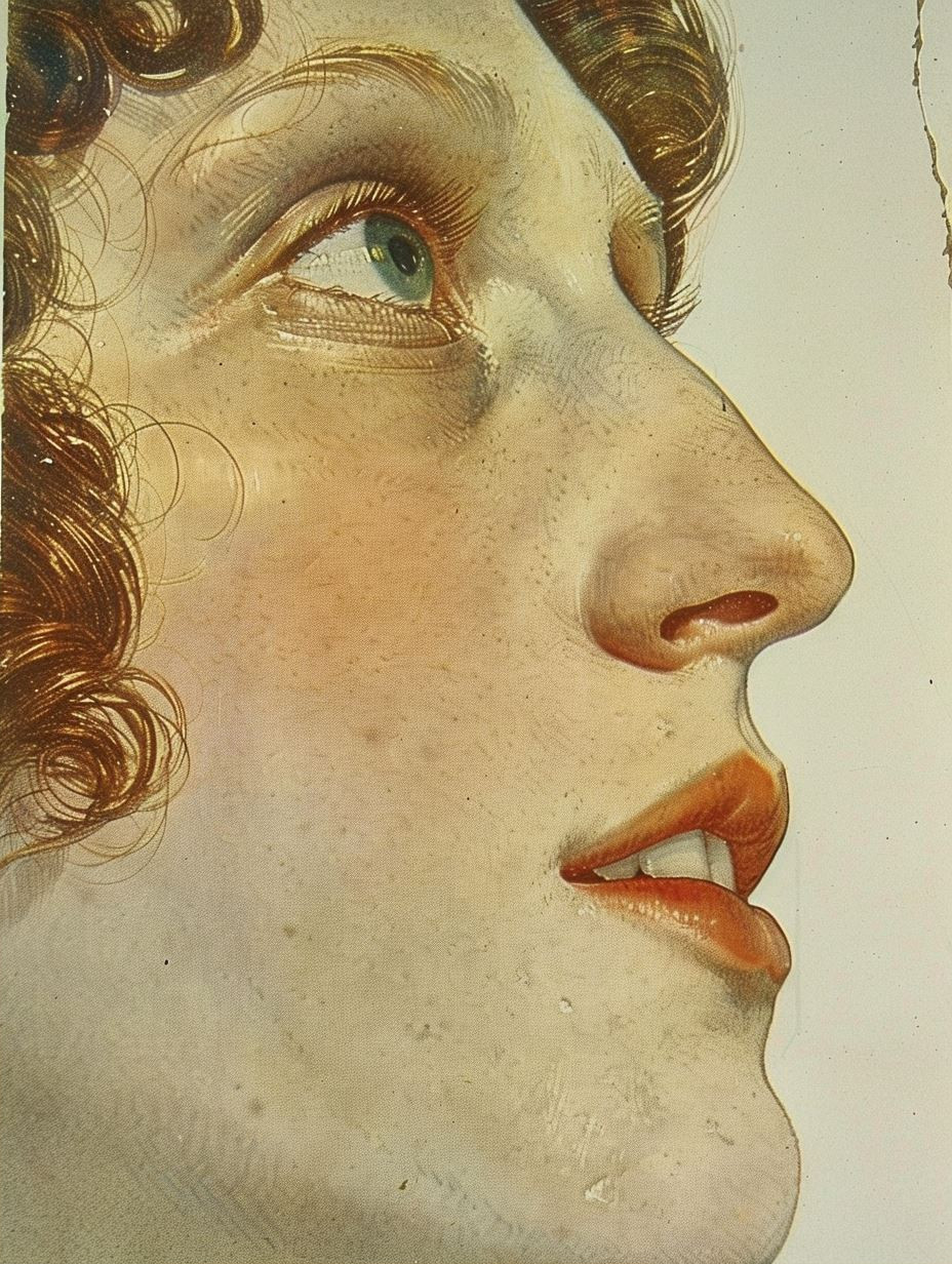 Vintage Freckled Portrait Study - Image 2