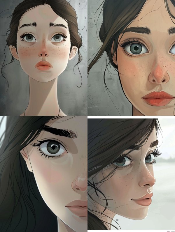 Ethereal Gaze Digital Portrait Studies