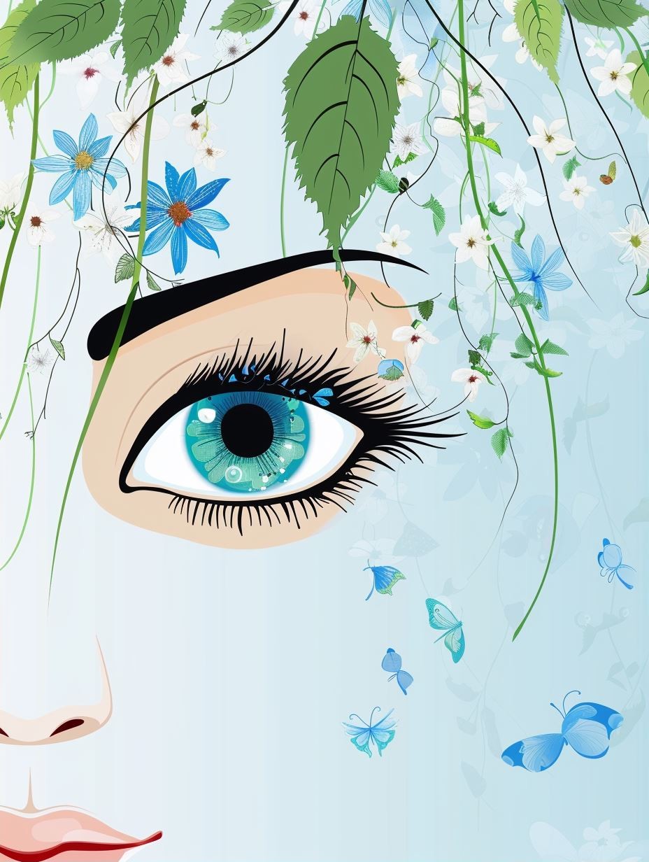 Azure Gaze in Watercolor - Image 2