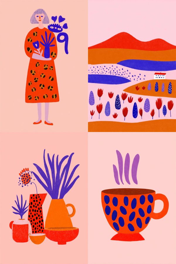 Vibrant Whimsy in Warm Hues