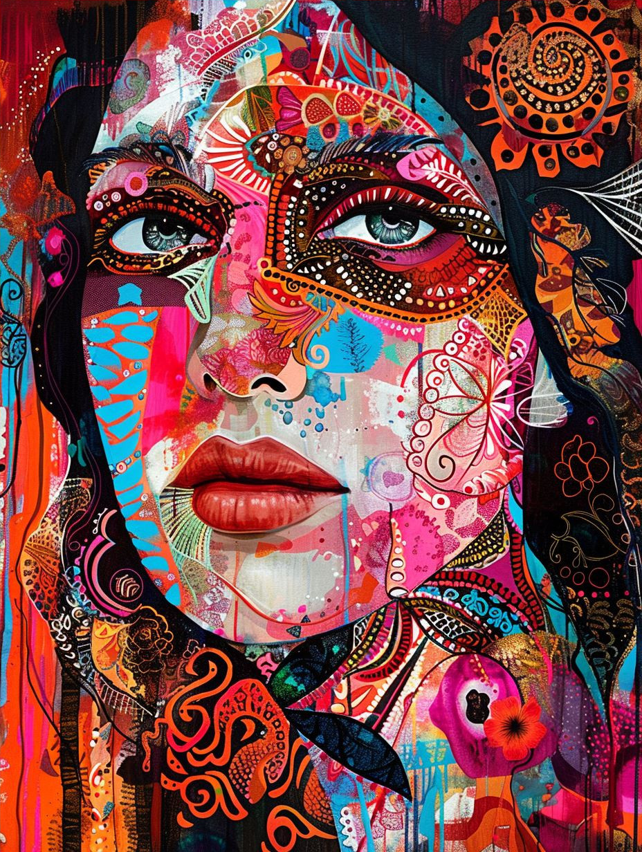 Vibrant Abstract Portrait Collage - Image 4