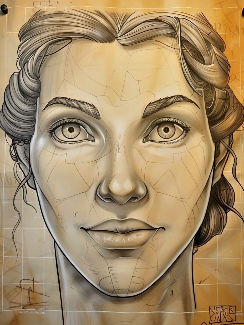 Weathered Portrait of Azure Eyes - Image 4
