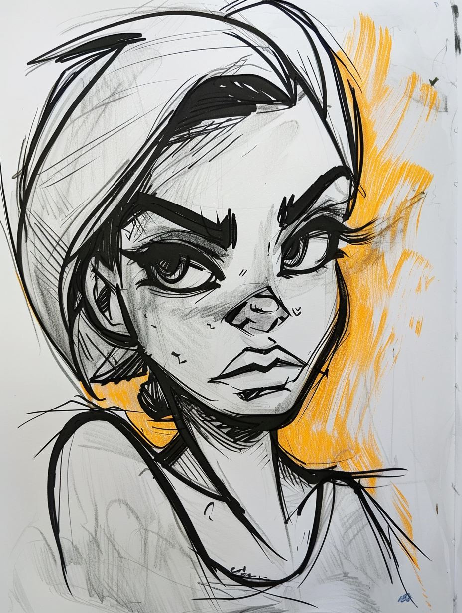 Bold Ink Character Concept Sketches - Image 2
