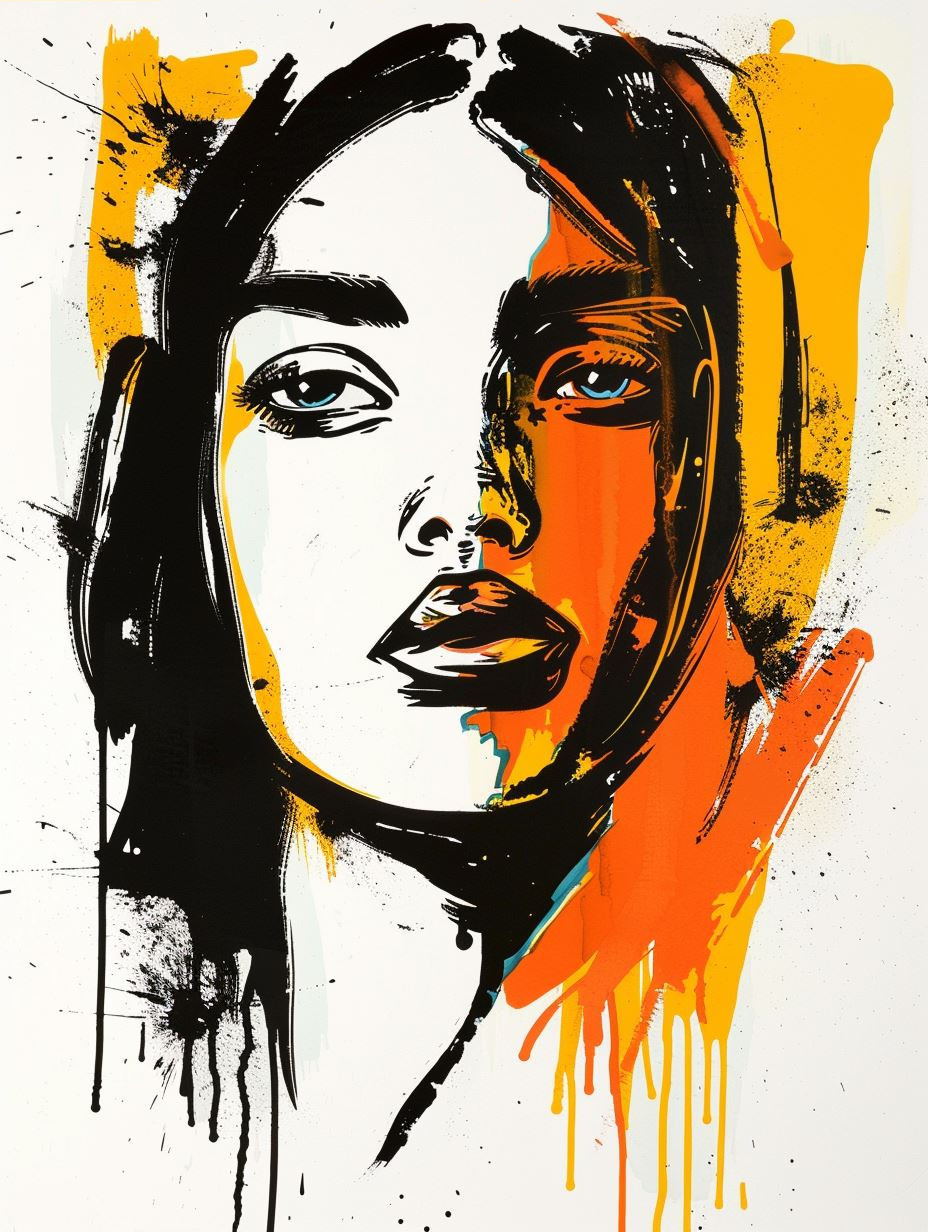 Golden Gaze Abstract Portraits - Image 3