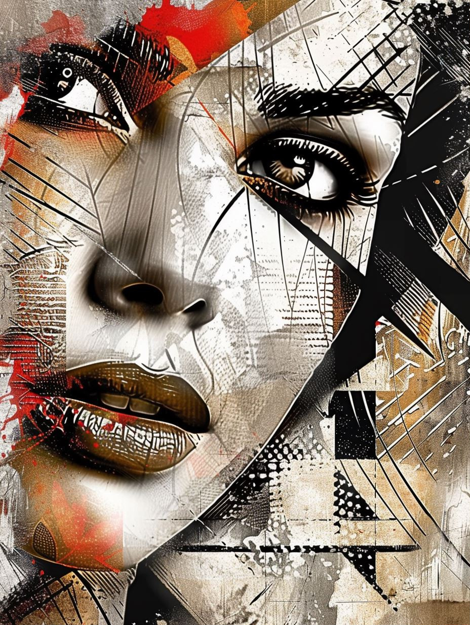 Fragmented Urban Portrait Art - Image 1