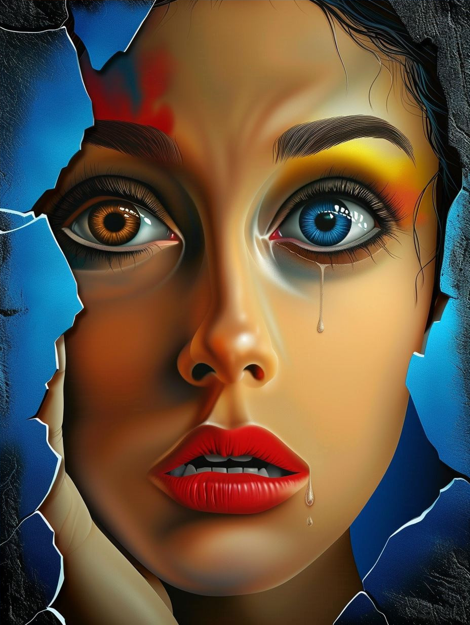 Fragmented Beauty in Surreal Contrast - Image 4