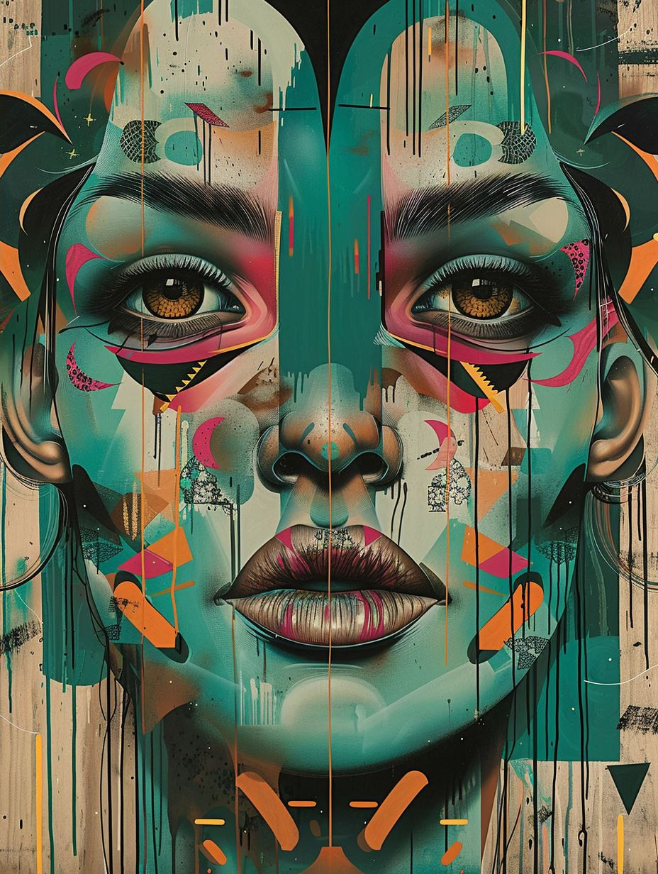 Surreal Teal Floral Fusion - Image 2