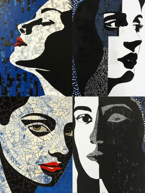 Fragmented Portraits in High Contrast