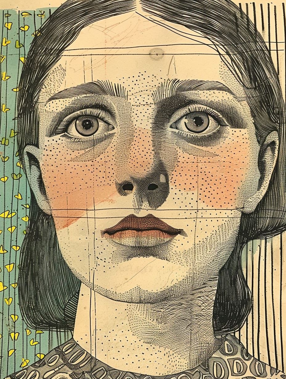 Vintage Halftone Portrait Study