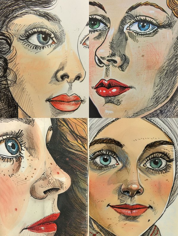 Faces of Elegance: A Portrait Study