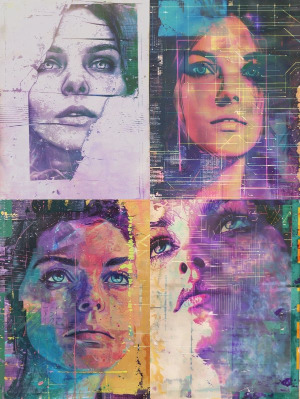 Fragmented Lavender Dream Portrait
