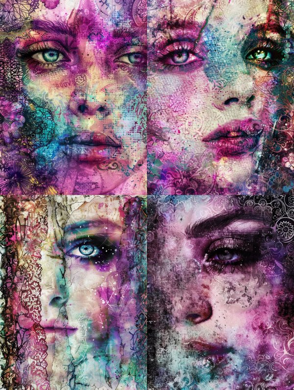 Ethereal Prism Portrait Collage