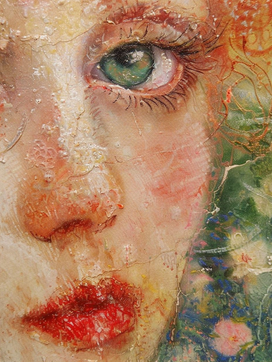 Ethereal Impressionist Floral Portrait - Image 2
