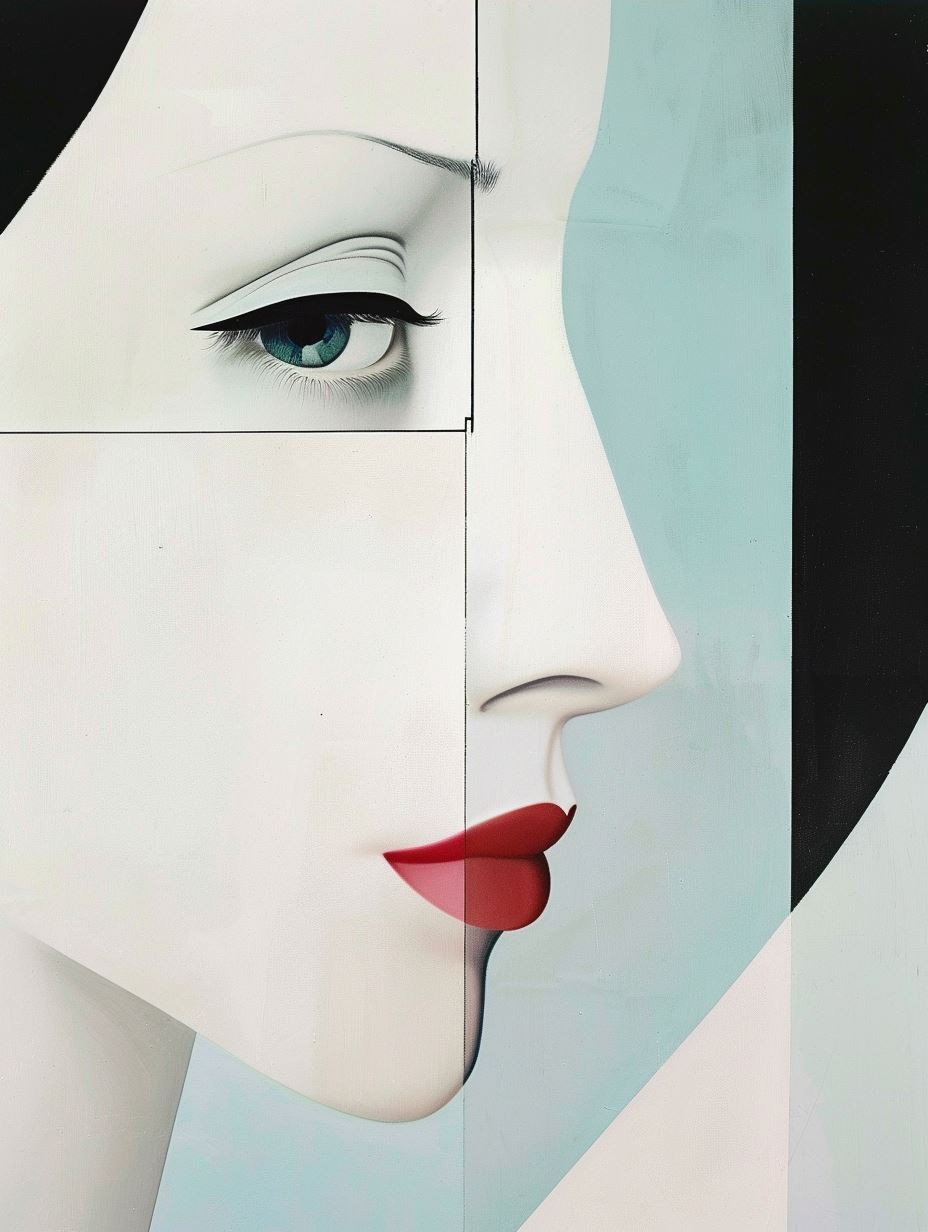 Fragmented Elegance in Blue - Image 3