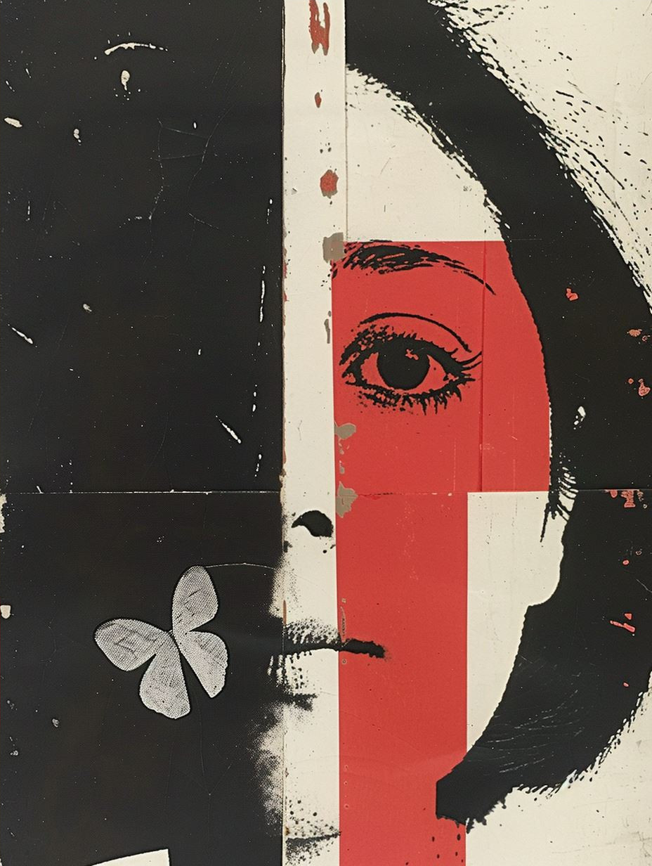 Avant Garde Crimson Collage - Image 4