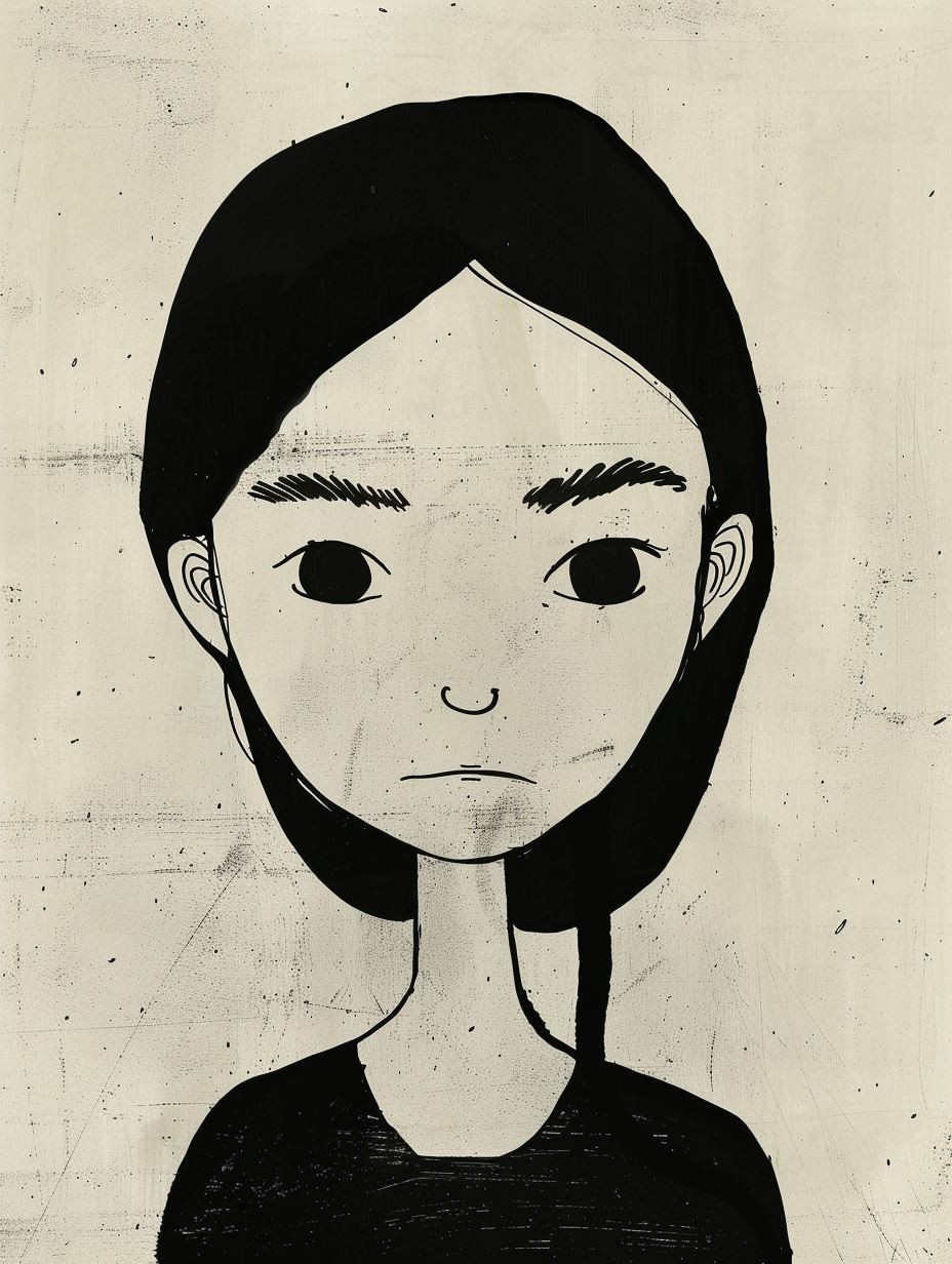Melancholy Portraits in Minimalist Ink - Image 2