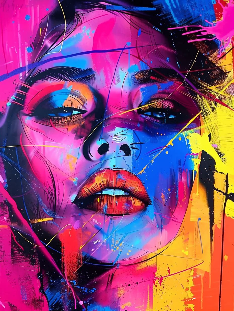 Neon Prism Portrait Explosion - Image 2