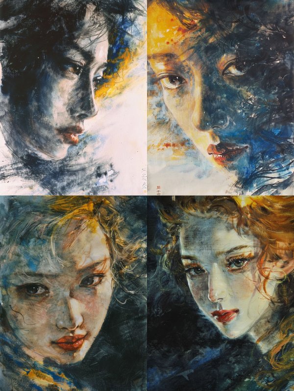 Ethereal Portraits in Blue Hues