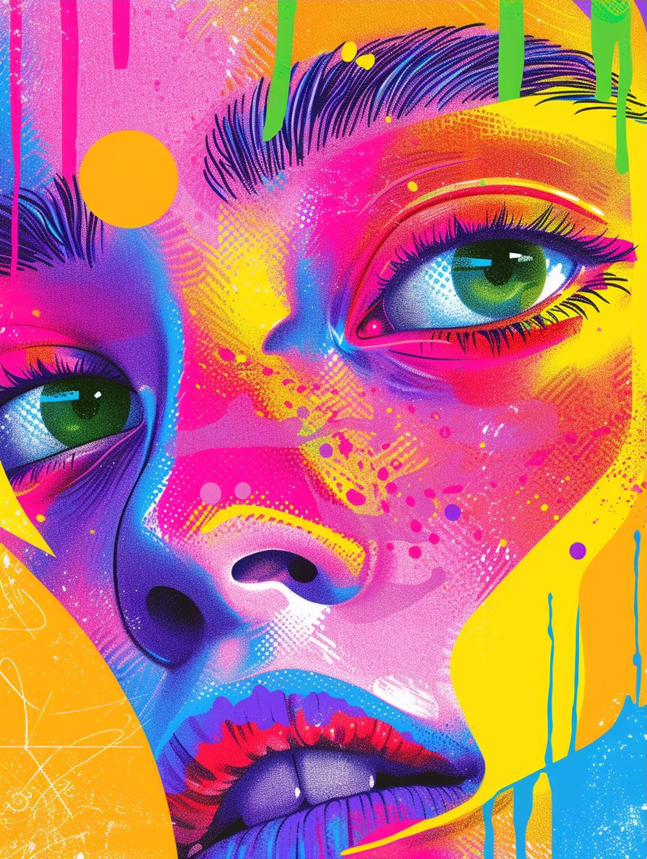 Neon Psychedelic Portrait Explosion - Image 3