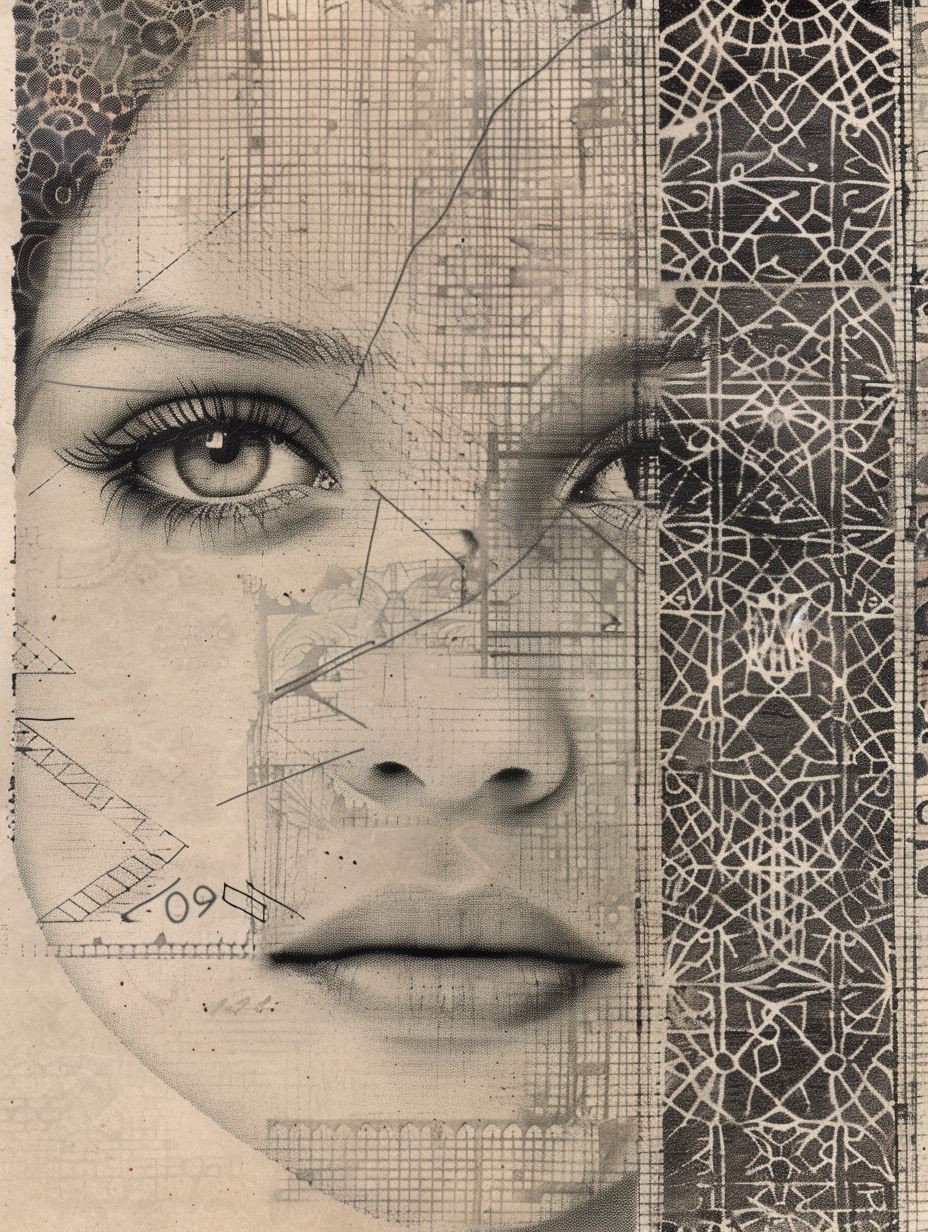 Geometric Halftone Portrait Study - Image 3