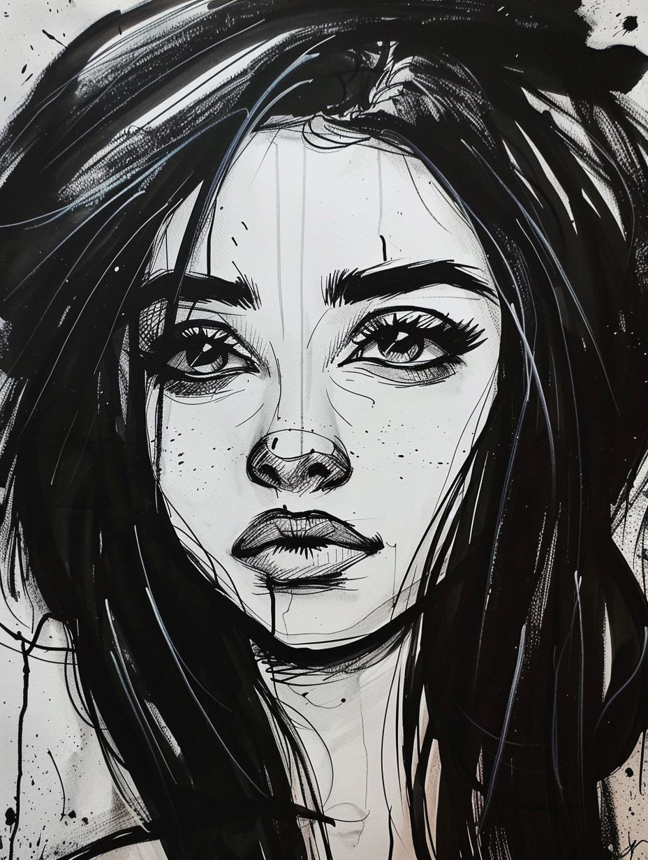 Moody Ink Portrait Study - Image 4