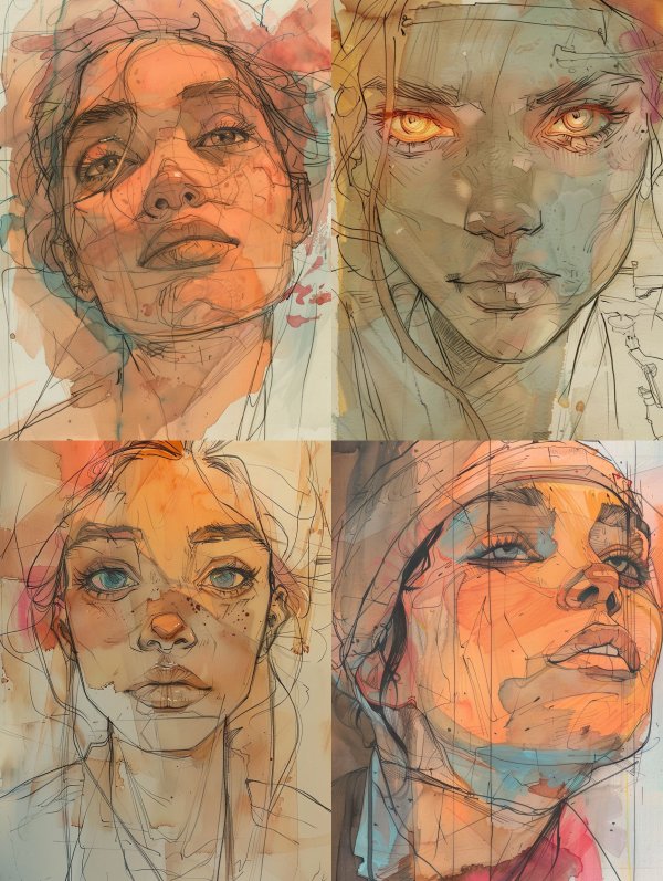 Raw Emotional Portrait Sketches
