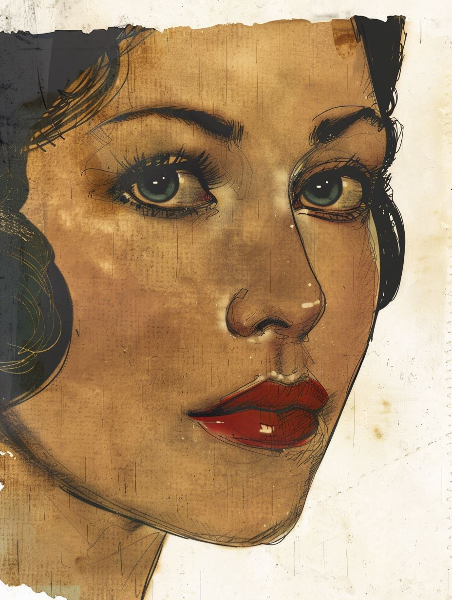 Vintage Sketchbook Portrait Studies - Image 1