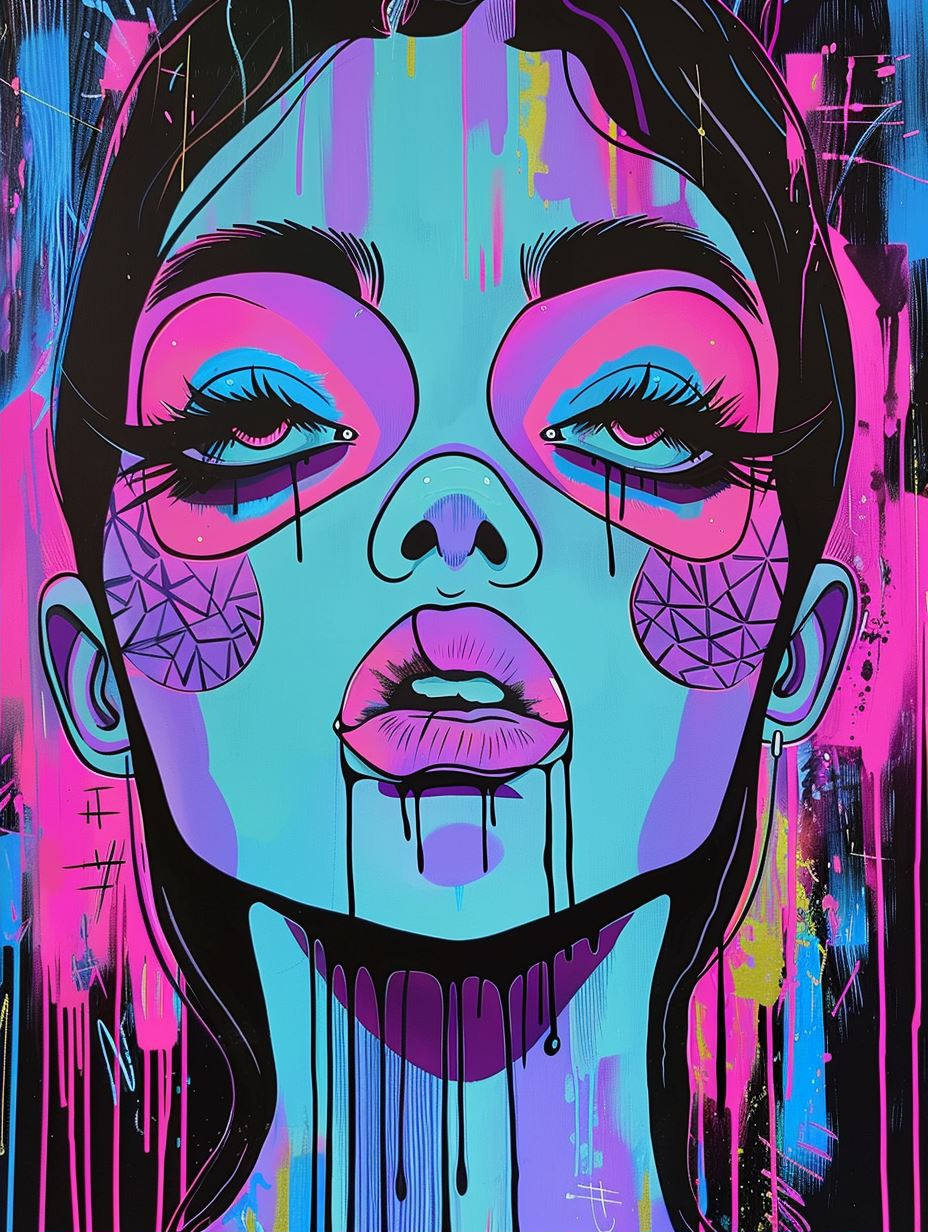 Neon Dreams: Psychedelic Portrait Series - Image 2
