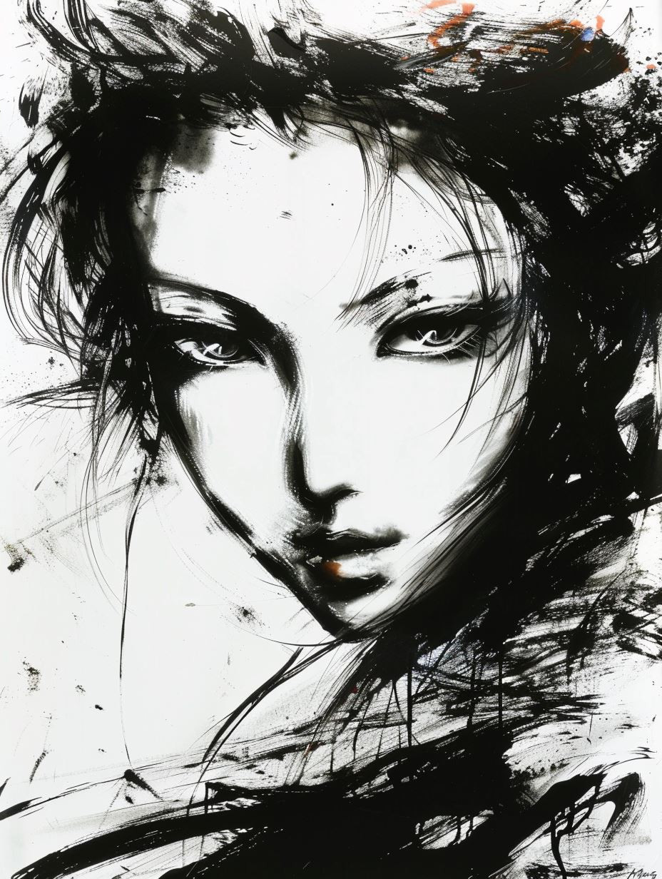 Dark Ink Ethereal Portrait - Image 4