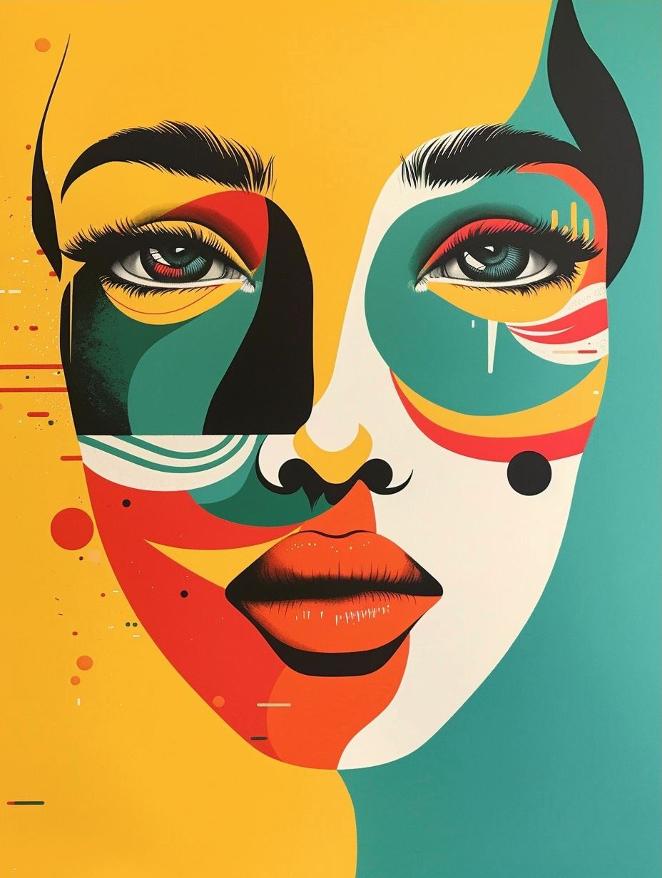 Chromatic Visions: Abstract Female Portraits - Image 3