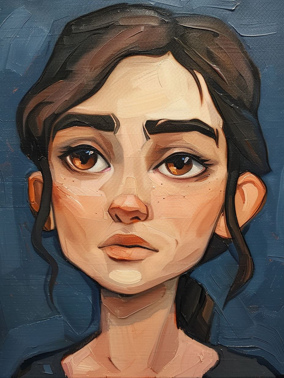 Impasto Portrait of Quiet Contemplation - Image 1