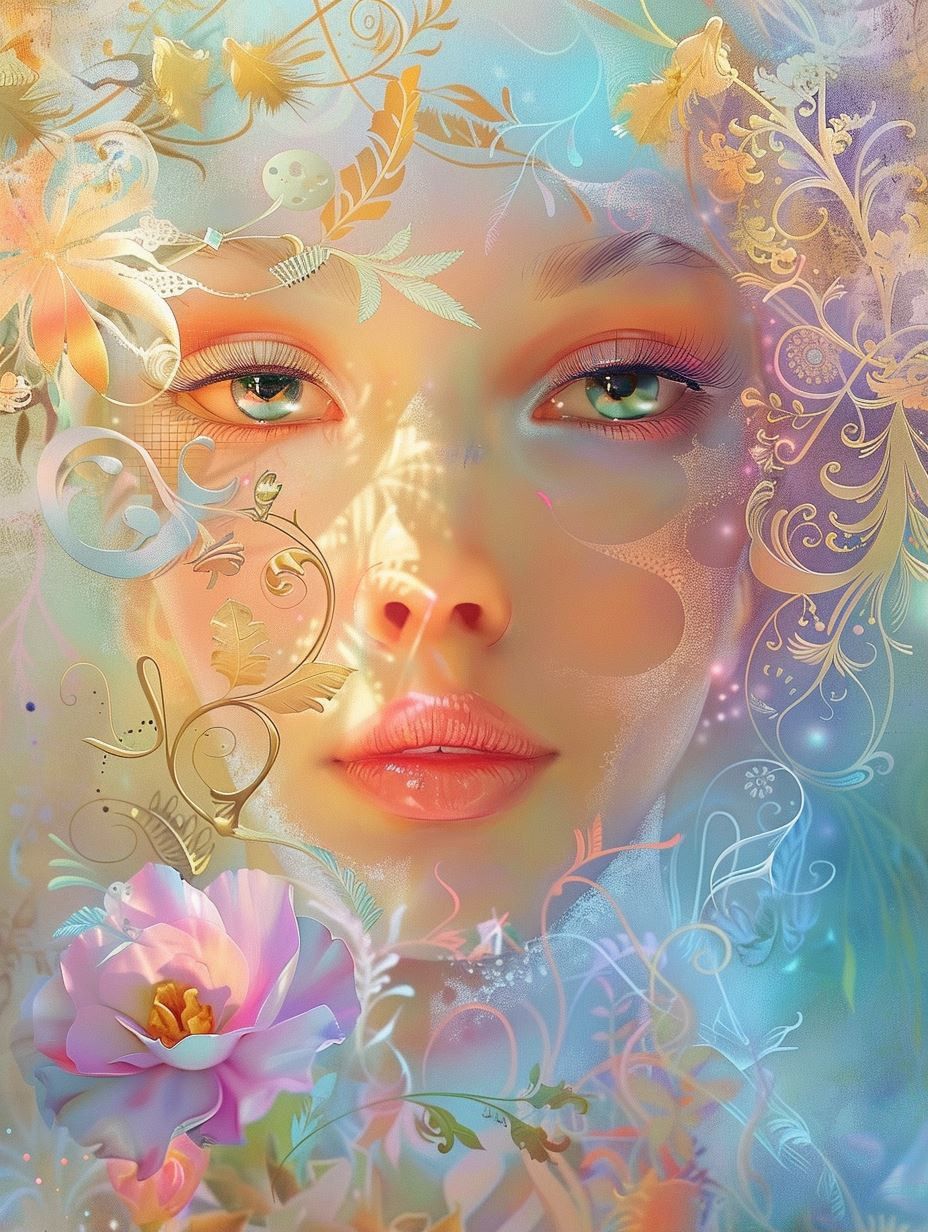 Ethereal Blooms: A Floral Dreamscape - Image 1