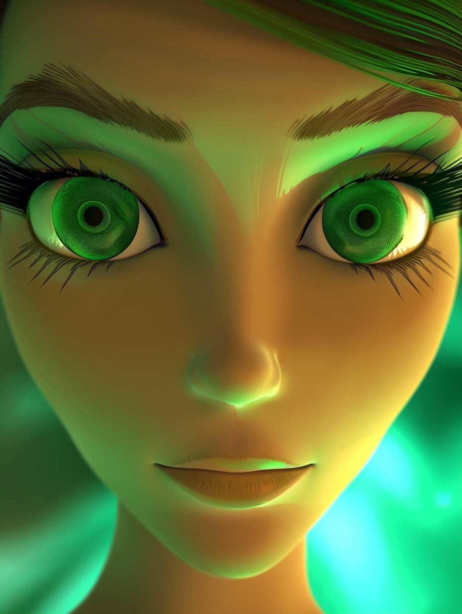 Ethereal Neon Green Portraits - Image 1