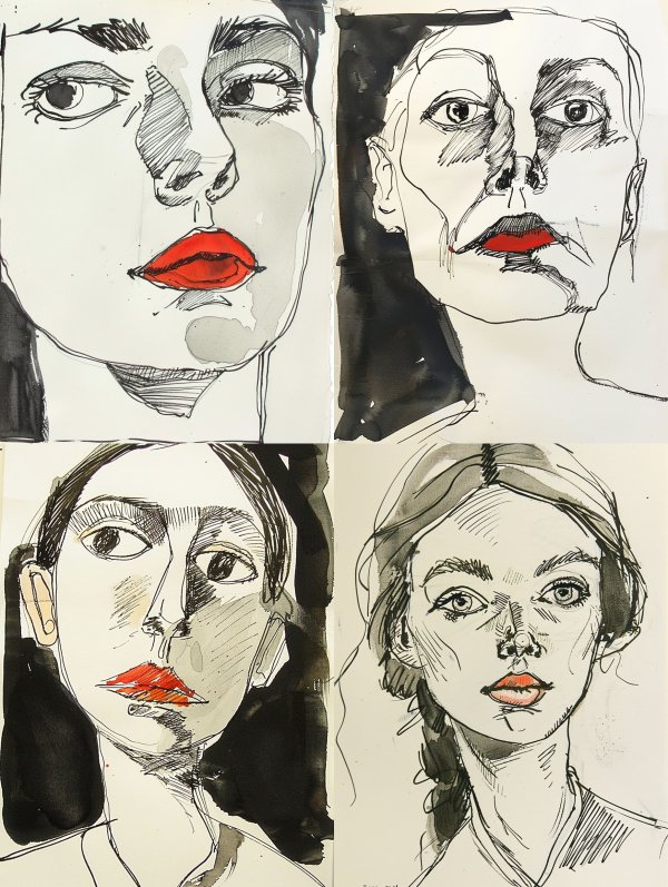 Crimson Lips: A Study in Ink