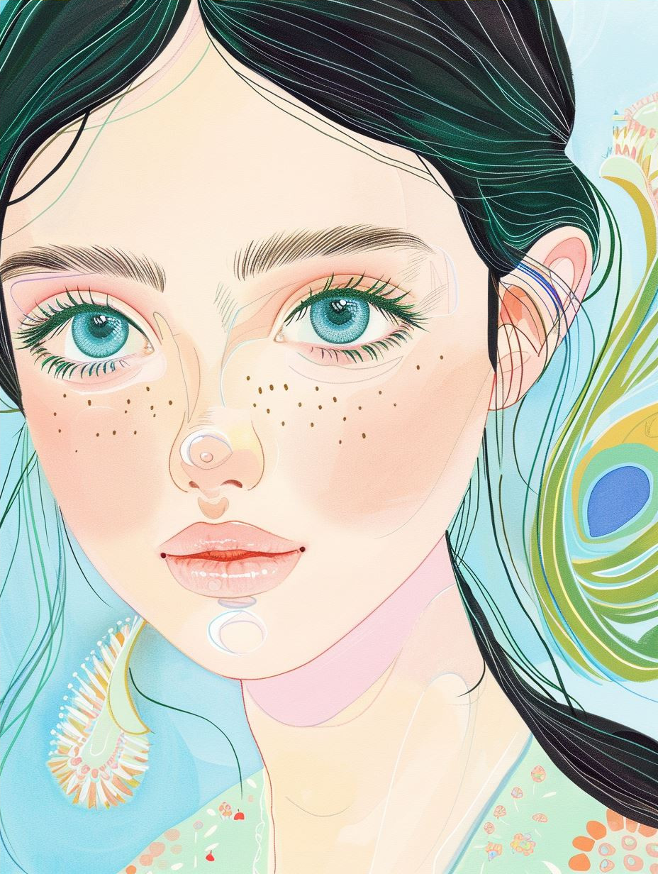 Ethereal Pastel Floral Portrait - Image 4