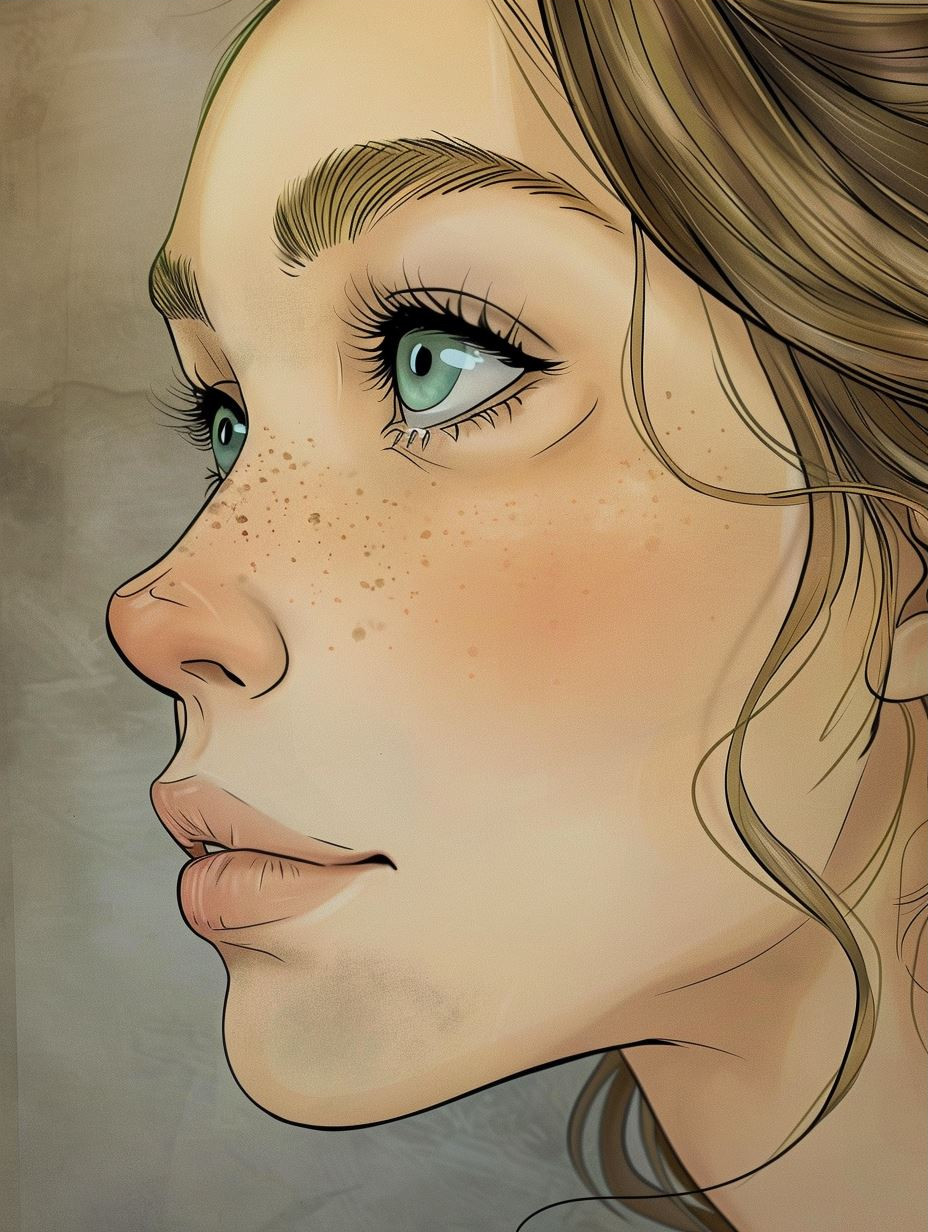 Ethereal Gaze: Digital Portrait Study - Image 3
