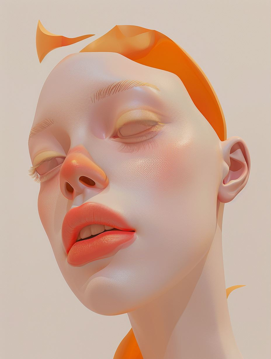 Surreal Orange Floral Fusion - Image 1