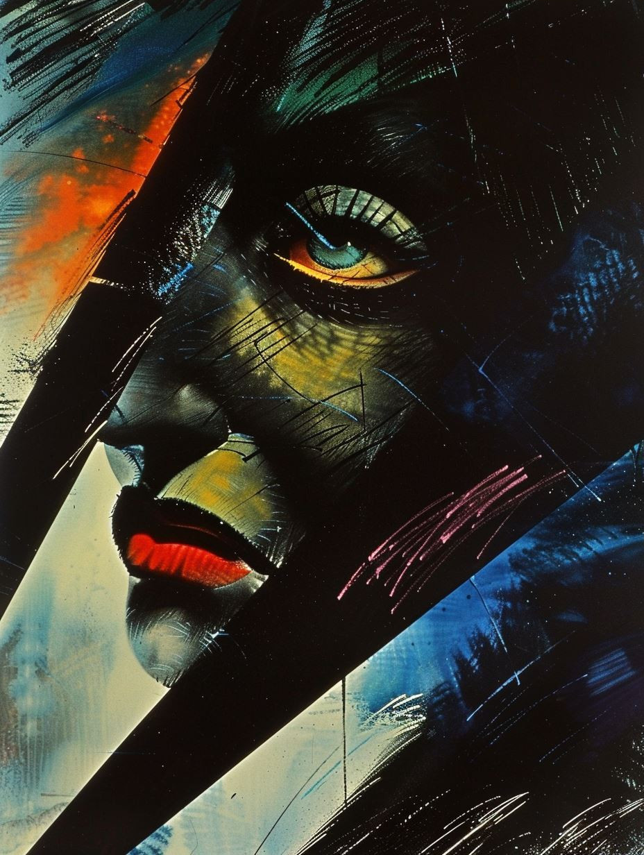 Futuristic Noir Cybernetic Portrait - Image 3