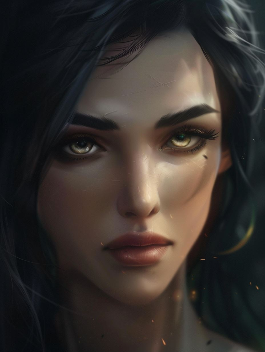 Ethereal Gazes: A Digital Portrait Study - Image 1