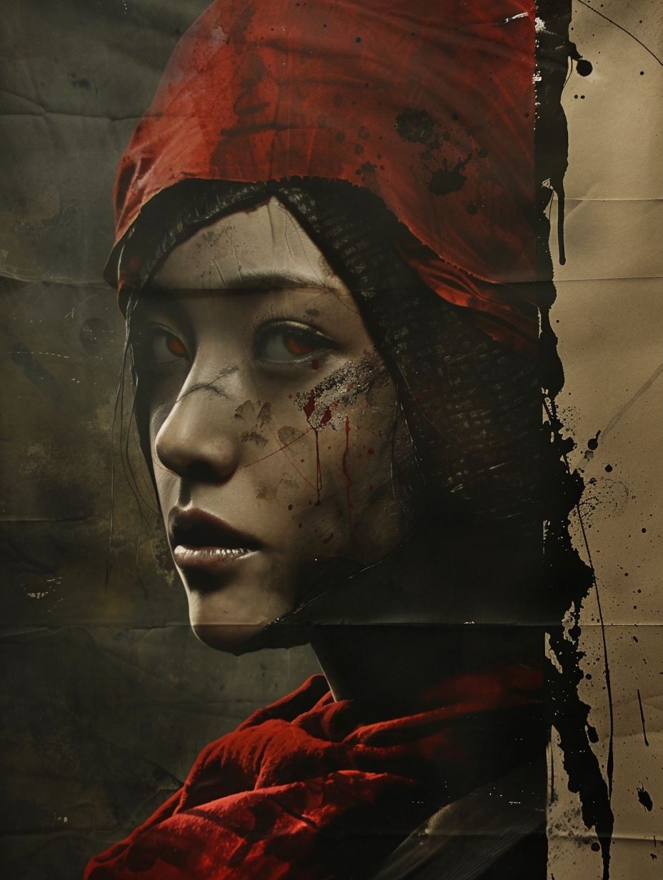 Crimson Shadow Warrior Portrait - Image 1