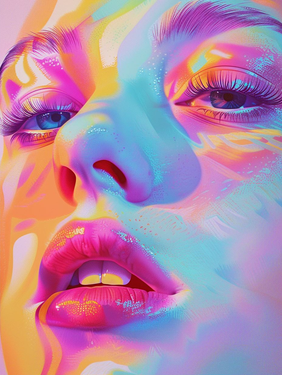 Prismatic Visions of Neon Beauty - Image 2