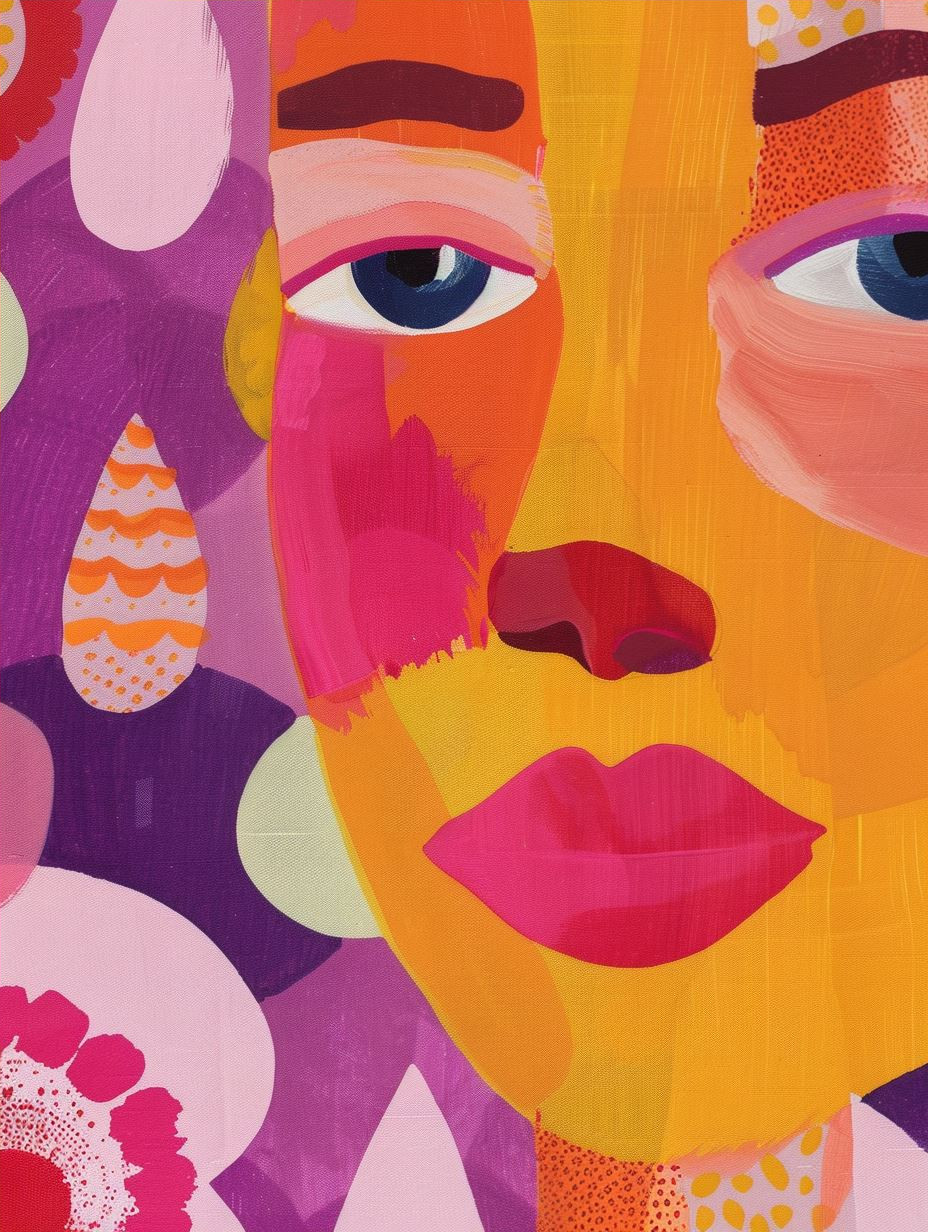 Vibrant Abstract Floral Portrait - Image 4