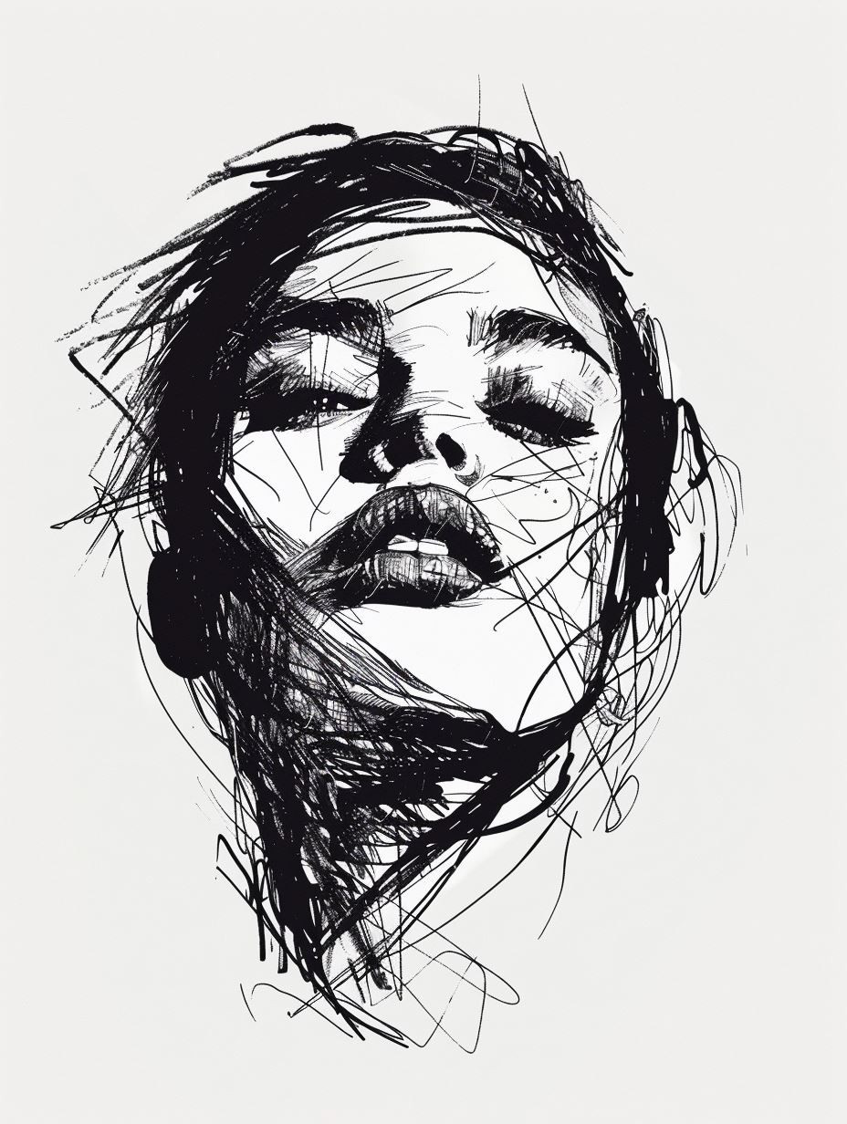 Expressive Ink Portrait Study - Image 2