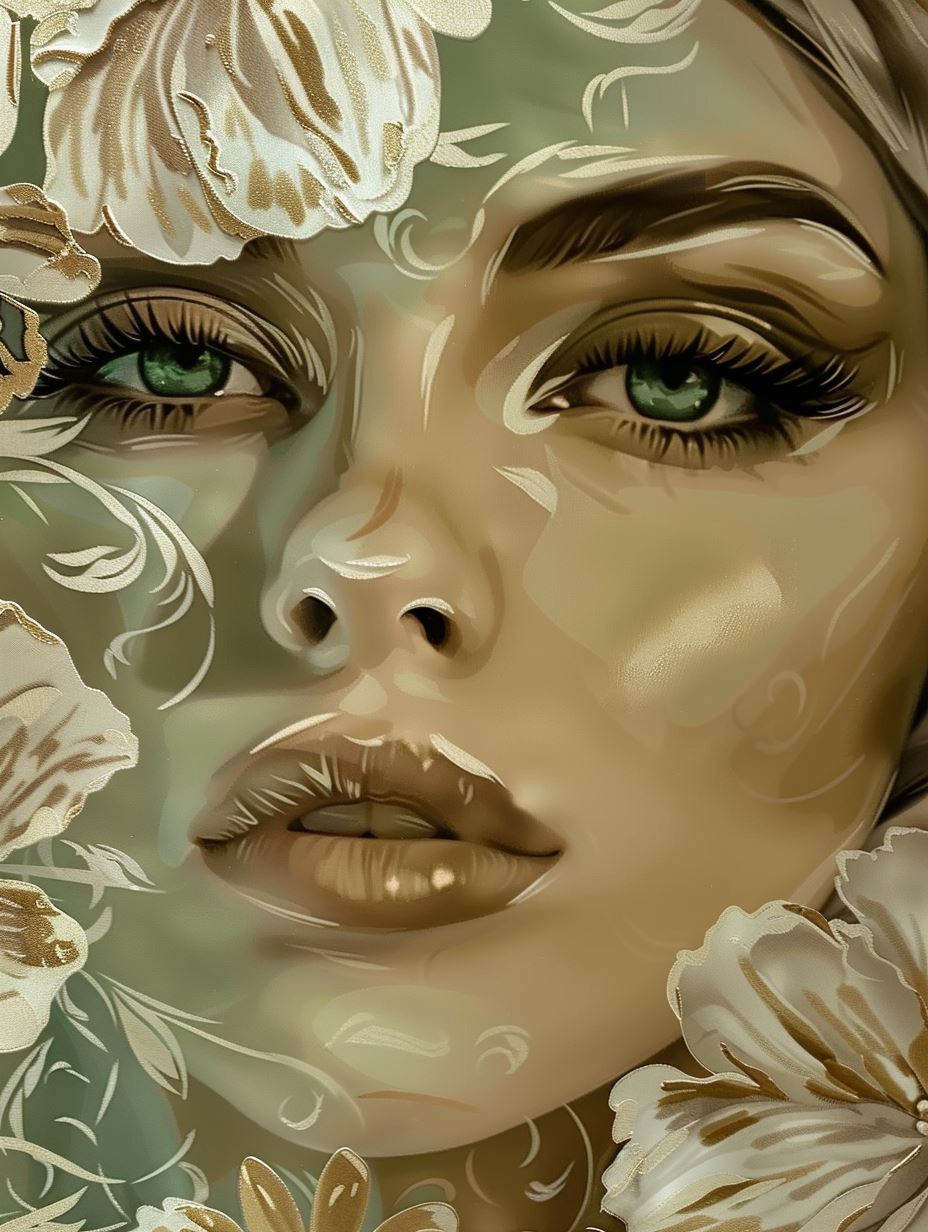 Ethereal Gilded Portraiture Study - Image 3