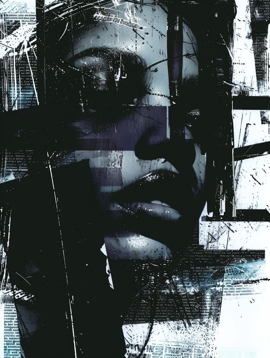 Fragmented Monochrome Soul Portrait - Image 3