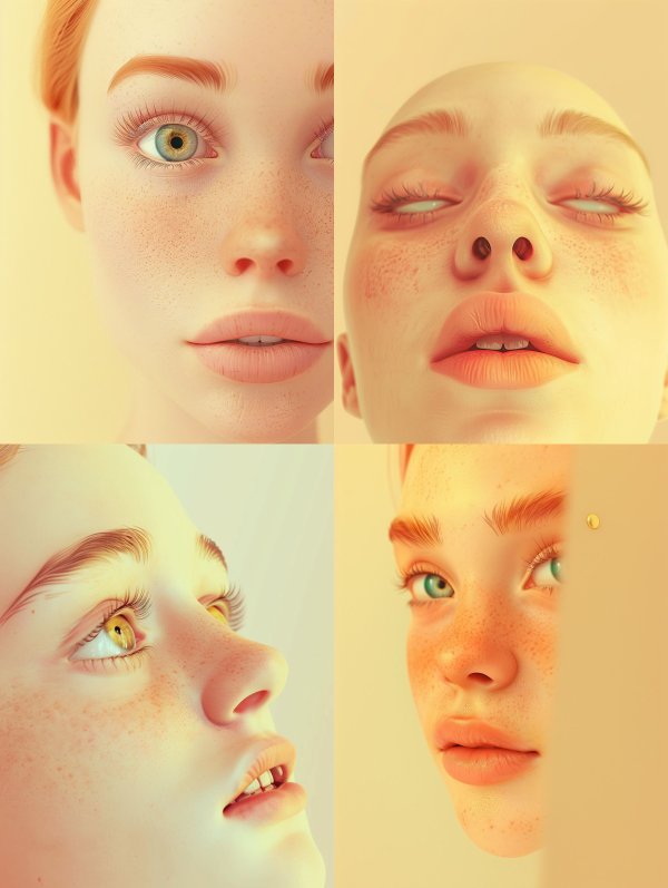 Ethereal Gaze: A Study in Freckled Beauty