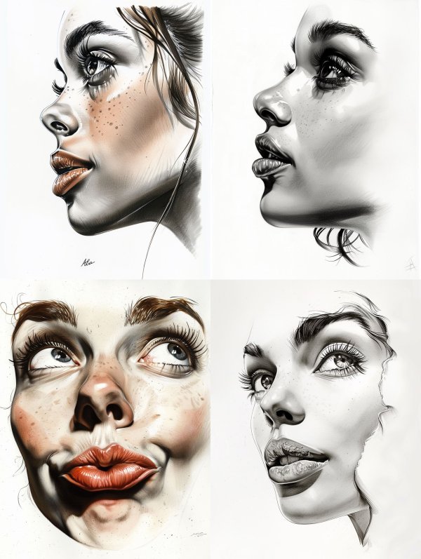 Dramatic Charcoal Portrait Studies