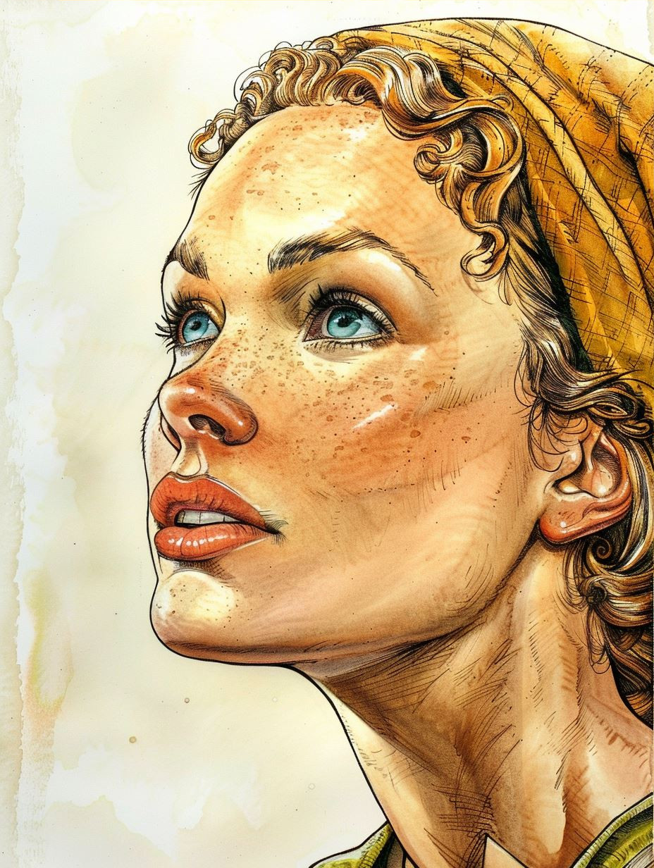 Ethereal Freckled Portraits in Golden Hues - Image 3