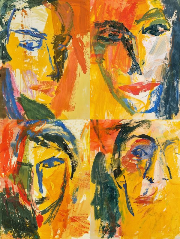 Abstract Expressionist Fragmented Portraits